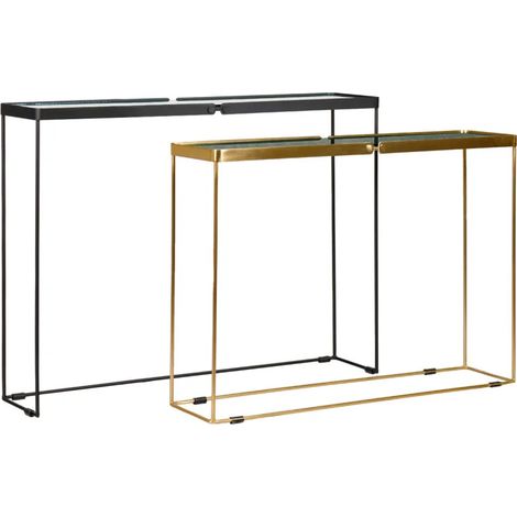 Consoles gigognes métal et verre trempé avec bords arrondis - RACHEL (1/5)