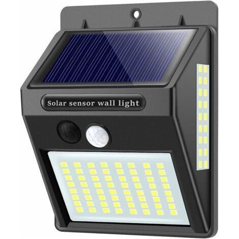 Lampe solaire extérieure avec détecteur de mouvement – Lampe solaire de haute qualité avec 100 LED et 1000 lumens, applique murale solaire étanche avec batterie de 2200 mAh, lampe LED extérieure avec (1/5)