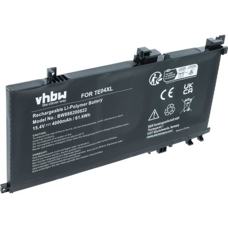 vhbw Akku kompatibel mit HP Omen 15-ax209ns, 15-AX210NF, 15-AX210MS, 15-AX210NB, 15-AX209NT, 15-AX209NW Notebook (4000 mAh, 15,4 V, Li-Polymer) (1/5)