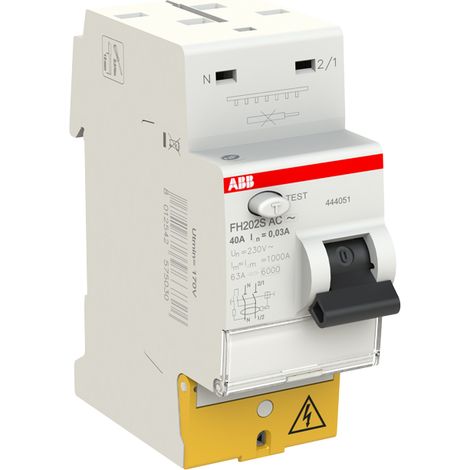 ABB – Interrupteur différentiel 40A – Type AC à vis – Calibre 30mA – Compatible avec gamme automatique – Bloc différentiel