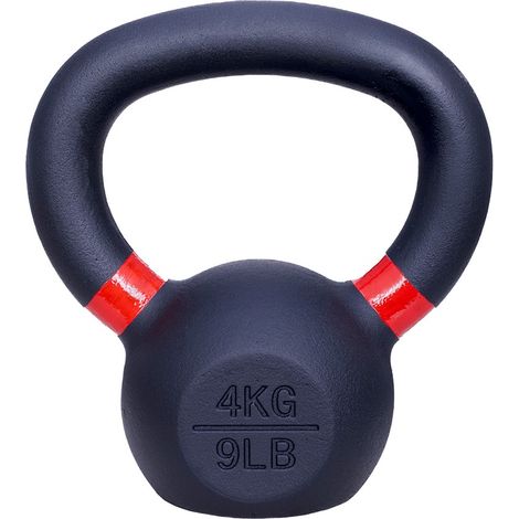 Kettlebell Kugelhantel - Gusseisen - 4 kg - Schwarz-Rot