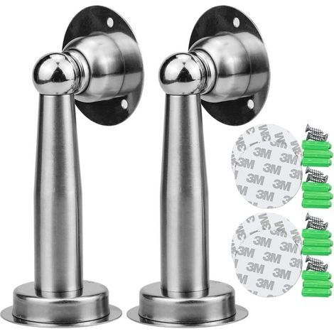 Butoir Porte Magnetique allongé, Arrêt de Porte qllongé, Butée de Porte Avec Ruban Adhésif Double Face 3M et Vis Pour Protéger la Porte et Mur (1/5)