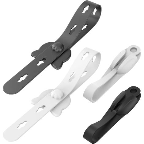 Lot de 4 organisateurs de cordons en silicone pour appareils électroménagers, regroupeurs de cordons autocollants, support de cordon, gestion des câbles, attaches de câble réutilisables (1/5)