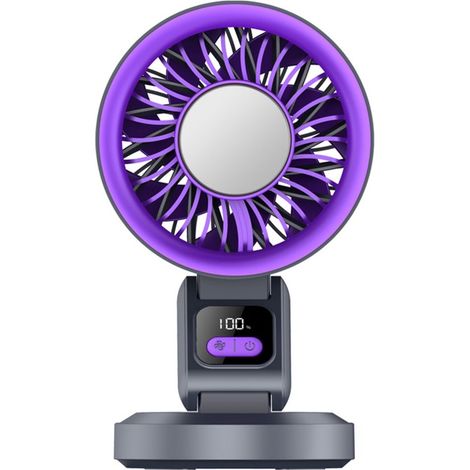 Ventilateur de table pliable avec double mode, rechargeable par batterie, silencieux et compact, pour bureau et télétravail (1/5)