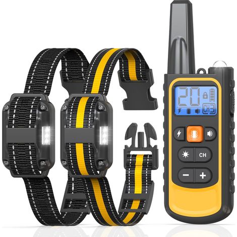 Dresseur de chiens, dispositif anti-aboiements, rechargeable, étanche, dispositif anti-aboiements et de perturbation, télécommande électronique, collier à choc électrique, animal de compagnie transfro (1/5)