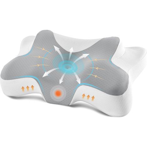 Memory Foam Pillow, Double Height 10/13cm, Ergonomic Cervical Support, For Side, Back, and Stomach Sleepers (1/5)