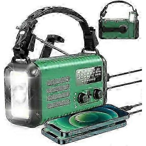 Radio solaire d'urgence 20 000 mAh avec générateur à manivelle, chargeur USB avec prévisions météo NOAA, batterie externe portable, lampe torche LED, alarme SOS SZRH AD 2025 (1/5)