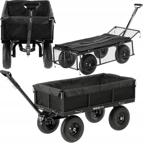Bollerwagen, Faltwagen, Transportkarre, faltbar mit Metallwänden bis 450 kg (1/5)