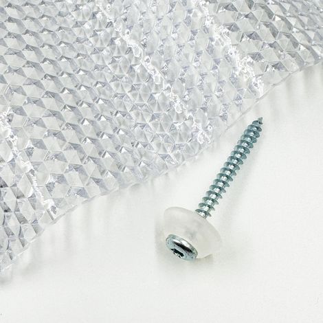 Vis galvanisées M5 x 50 mm pour bois avec rondelle d'étanchéité transparente MK PC DIAMONDS 50 pièces (1/5)
