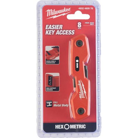 Milwaukee Juego de llaves hexagonales plegables metálicas 8 pcs (1/2)