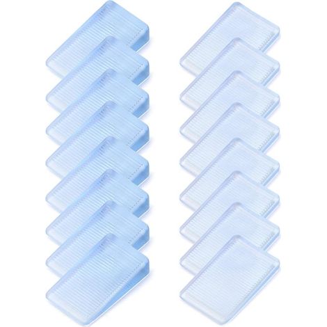® 16 x Cales de Meubles Transparent, Cales en Plastique pour Meubles, WC, 2 Tailles (25 mm et 210 mm Hauteur) (1/5)