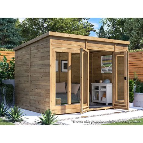 Dunster House Summerhouse 3m x 2.4m Modular Pent Fully Pressure Treated Timber RagePanda (1/5)