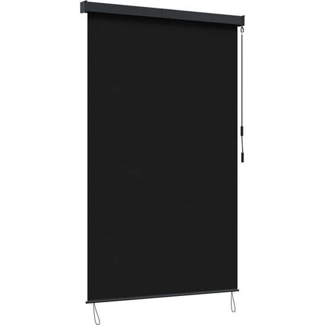 Store enrouleur noir, 80 x 250 cm, tissu et aluminium. (1/5)