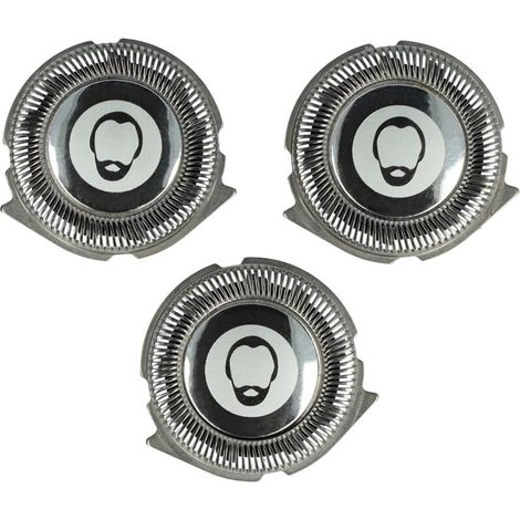 vhbw 3x Ersatz-Scherköpfe kompatibel mit Philips S510, S511, S512, S520, S530, S531, S538, S550, S551, S560, S561, S570, S571, S575 Elektrorasierer, Silber