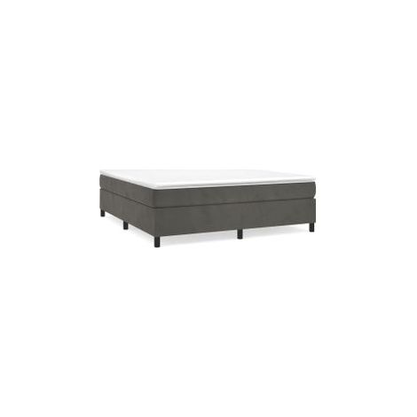 Sommier à lattes de lit et matelas Gris foncé 160x200 Velours (1/5)