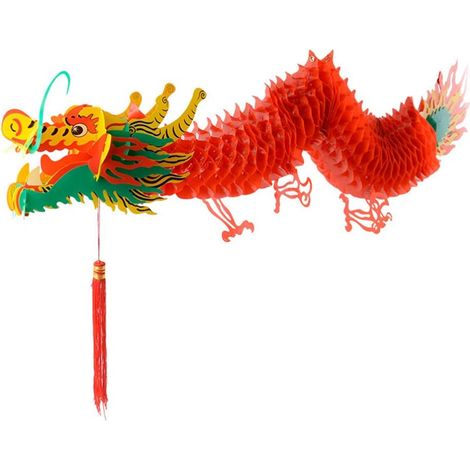 Guirlande De Dragon En Papier - Décoration 3D Pour Nouvel An Chinois - Accrochage Mur Porte Fenêtre Jardin - 1,5 M (1/5)