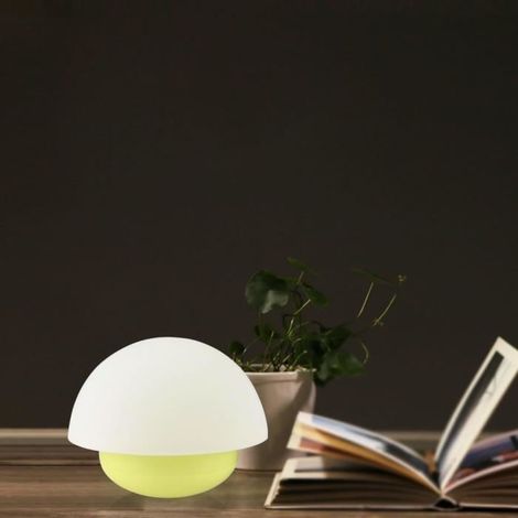 Lampe de Chevet LED Sans Fil Forme Champignon - 3 Modes Lumières (Faible, Fort, Multi Couleur) (1/4)