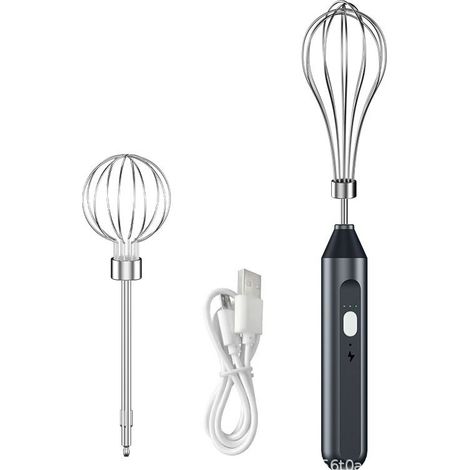 Batteur électrique Sans Fil, Fouet électrique Portable pour la Cuisson à la Maison (Noir) (1/5)