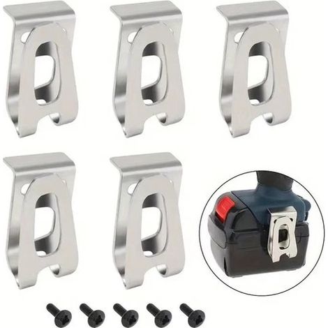 Ersatz-Gürtelhakenclip – 5 Stück – Gürtelclip für elektrische Bohrmaschinen – Ersatzhaken – Werkzeughalter – Passend für Makita Schlagbohrmaschinen (1/5)