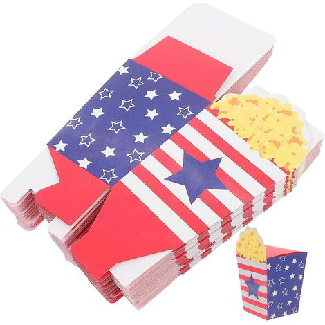 Boîte de popcorn en carton pour la fête de l'Indépendance, 30 pièces par paquet (1/5)