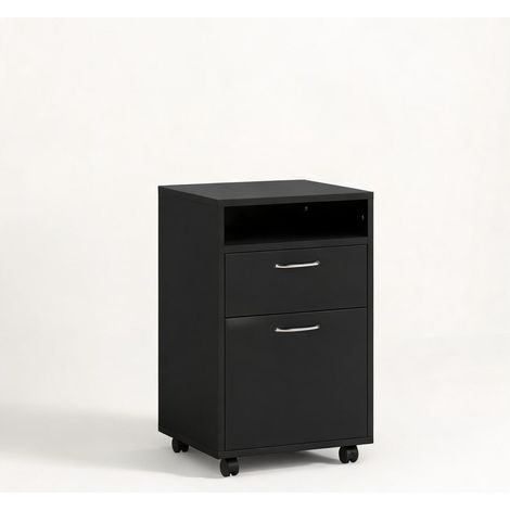 Meuble de rangement de bureau preto 40 x 35 x 60 cm (1/5)