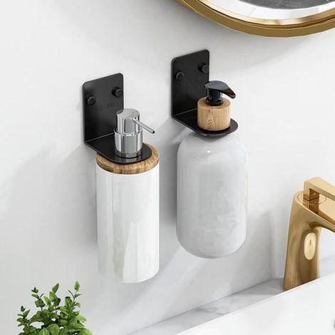 distributeur de savon,Distributeur de Savon Support Mural,Support Mural pour Pompe à Main,pour Cuisine Salle de Bain,2pcs(3.3cm) (1/4)