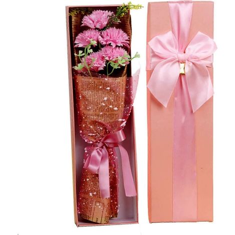 Bouquet d'œillets artificiels, bouquet d'œillets naturels permanents, coffret créatif d'œillets en savon, fleur d'œillet pour la fête des mères (1/5)