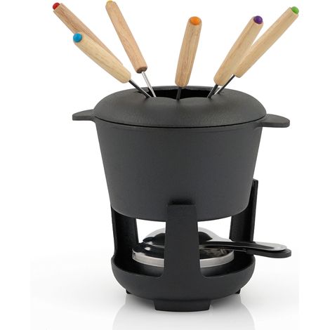 BBQ-Toro Set per fonduta in ghisa da 13 pezzi per 6 persone 1 L stagionato (1/5)