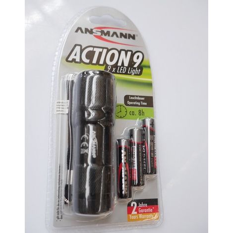 Mini Lampe torche 9 LED Ansmann + 3 piles AAA (1/10)