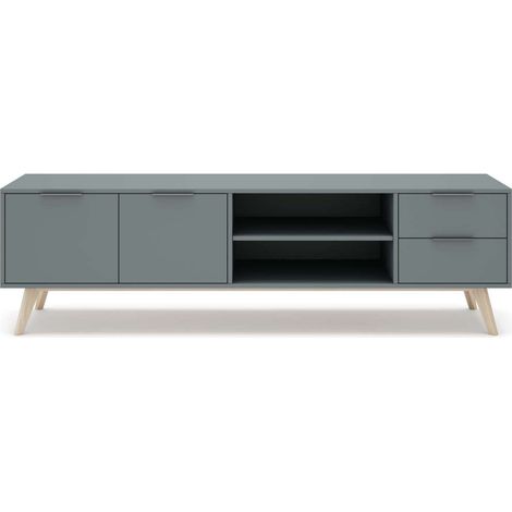 Mueble para televisión Nicolás acabado verde kaki/cera blanca, 53cm(alto) 180cm(ancho) 40cm(fondo).. (1/4)