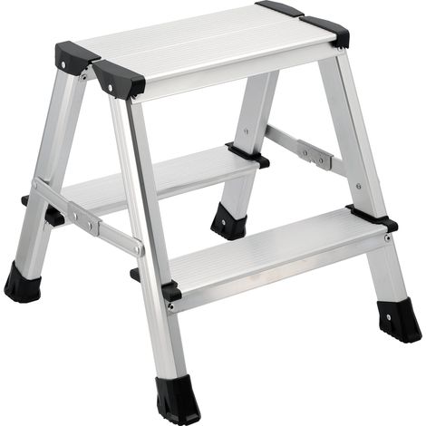 2-stufige Aluminium-Trittleiter, 42 cm, klappbar (1/5)