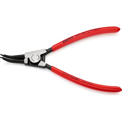 KNIPEX 46 31 A22 Circlip Pliers for external circlips on shafts 45° angled plastic coated black atramentized 185 mm