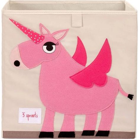 3-sprouts Licorne Boîte de rangement multicolore pliable