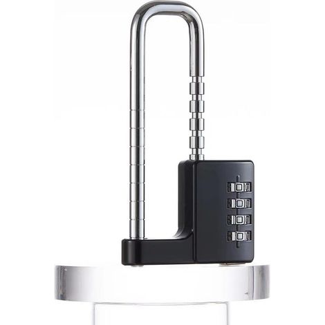 Cadenas à combinaison à 4 chiffres de 0,9 cm de long - Étanche - Pour casier d'école, casier de gym, moraillon de rangement, clôture, portail, glacière, étui (noir, 1 pièce) (1/3)