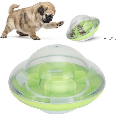 DUO Distributeur de nourriture pour chiens Balle à alimentation lente, jouets d\'alimentation interactifs pour animaux(vert) (1/4)