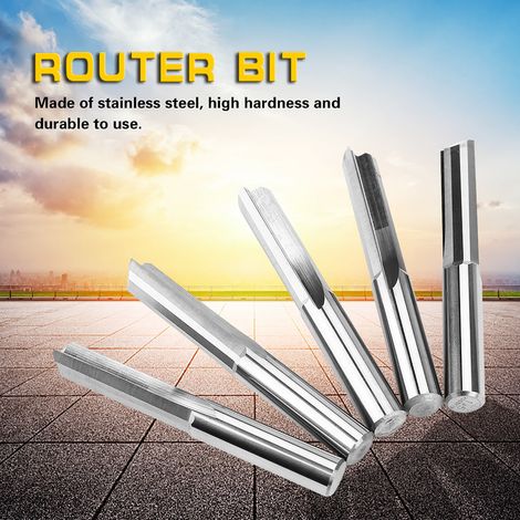 Satz mit 5 Doppelnut-Nutfräsern 6x22 mm für CNC- und Leiterplatten (1/5)