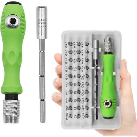 32-in-1 Tragbares Präzisionsschraubendreher-Set, Mini-Magnet-Präzisionsschraubendreher-Set für Computer, Laptop, Smartphone, Uhr, Brille, Handreparaturwerkzeuge