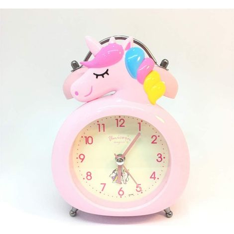 MINKUROW Reloj Despertador Unicornio Para Niños, Reloj Infantil Con Luz Nocturna, Snooze Para Dormitorio, Artículos De Fiesta Para Niños, Decoración De Dormitorio (Rosa) (1/5)