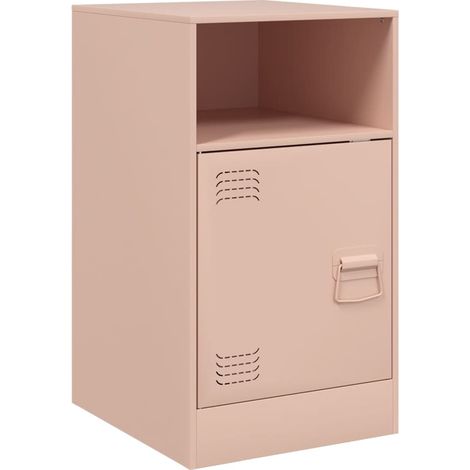 Maison Exclusive - Mesita de noche acero rosa 34,5x39x62 cm