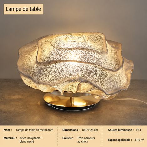 Lampe de table tulipe design fleur lampe de table D400H280mm chevet bureau salon 50 × 50 × 35 cm 8 kg – Livraison gratuite