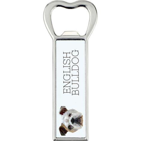 Bulldog inglese, Bulldog - apribottiglie con foto e iscrizione per birra Art-Dog (1/5)
