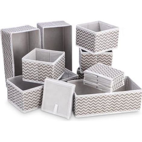 Organisateurs Tiroir 12pcs, Tissu Non-Tissé Pliable, Rangement Vêtements/Sous-Vêtements/Chaussettes, Multifonction
