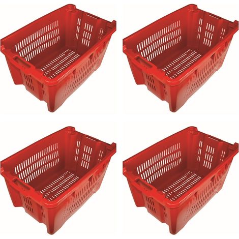 cassetta raccolta olive - pomodori - uva impilabili aperte - kit da 4 pz - ferr