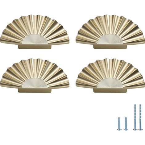 4 poignées demi-cercles en laiton brossé pour meubles de cuisine (1/5)