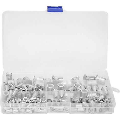 150-teiliges Set aus Aluminium-Nietmuttern (M3, M4, M5, M6, M8) mit Gewindeeinsätzen