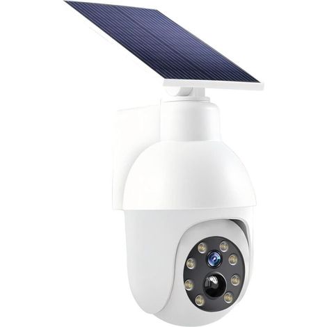 Ultraheller 360-Grad-Solarstrahler, virtuelle Überwachungskamera, Bewegungsmelder für den Außenbereich, wasserdichter Strahler (IP66), drahtlose PTZ-Dome-Attrappe für Veranda, Garten usw. (1/4)