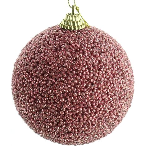 Bruchtfeste Weihnachtskugel Samtpink Ø 8 cm - Kunststoff (1/4)