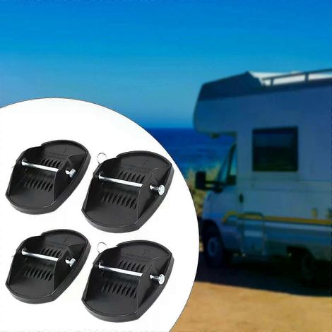 4 Stück universelle Stützfüße für Wohnwagen- und Anhängerstützen, Nivellierungsrad, Fußstütze, Ersatzrad-Fußstütze, Stützadapter, Hebeplatte - JXLGV (1/5)