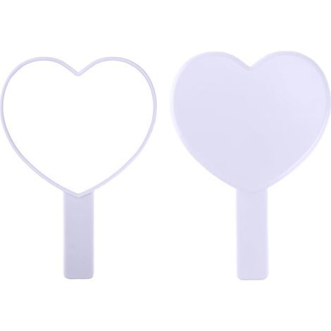 Miroir De Voyage En Forme De Coeur - Miroir Cosmétique Portable Avec Poignée - Pour Maquillage Et Retouche Rapide - 1 Pièce (1/5)