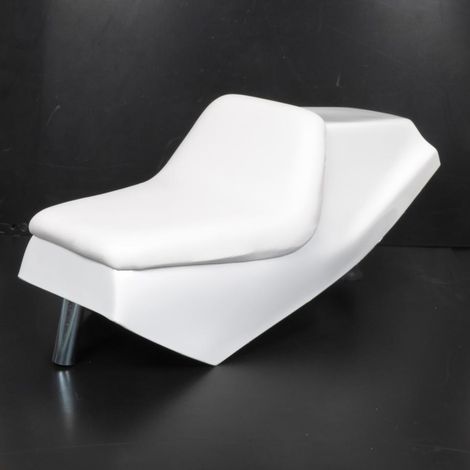 Hintere Schale rsm für Moped mbk 50 51 racing weiss neu (1/3)